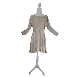 Anthropologie Holding Horses Noa Dolman Midi Dress Women's XSP Beige Oversized